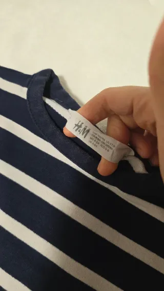 Felpa bambino a righe blu e bianche