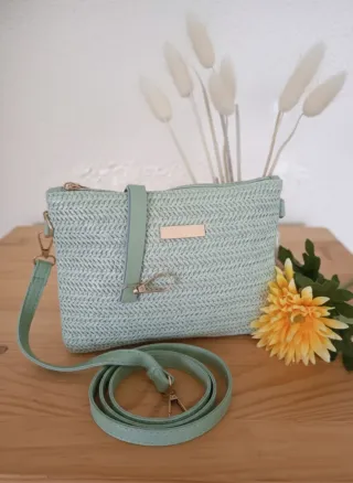 Bolso rafia menta
