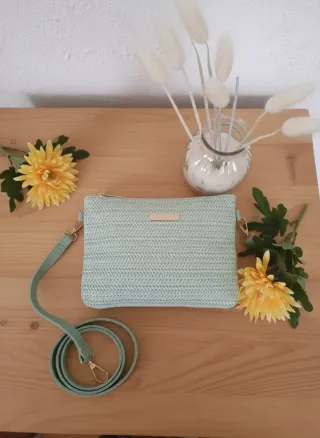 Bolso rafia menta