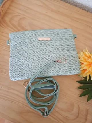 Bolso rafia menta