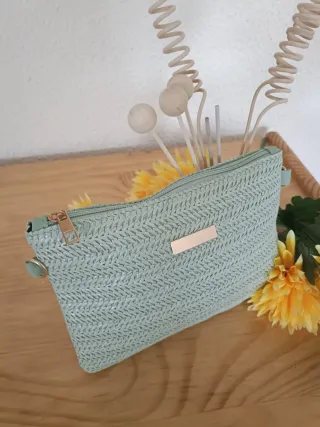 Bolso rafia menta