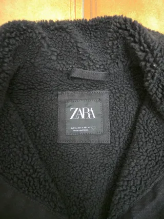 Cazadora vaquera Zara borreguillo negra