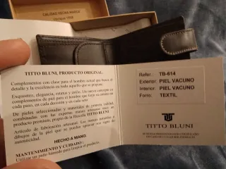 Billetera Titto Bluni Piel Marrón Nueva
