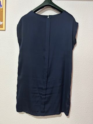 Vestido azul mango talla L recto fiesta elegante