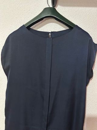 Vestido azul mango talla L recto fiesta elegante