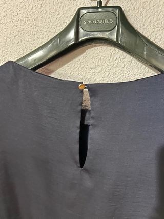 Vestido azul mango talla L recto fiesta elegante