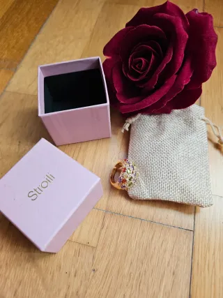 Anello donna zirconi colorati acciaio