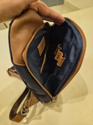 Borsa a tracolla uomo BOSI in pelle marrone