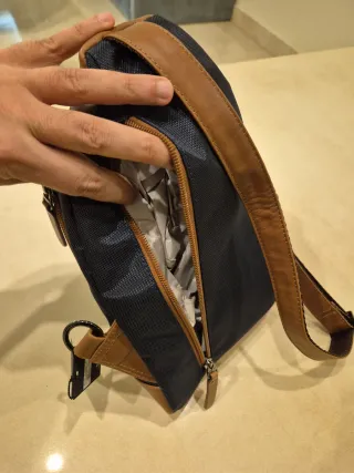 Borsa a tracolla uomo BOSI in pelle marrone