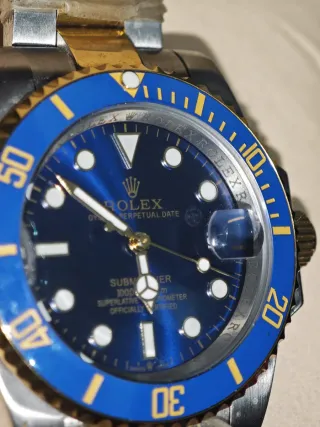 Reloj Rolex Submariner Automático Azul Dorado