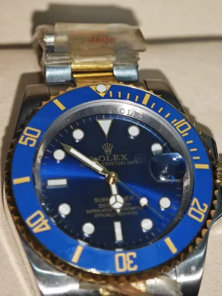 Reloj Rolex Submariner Automático Azul Dorado