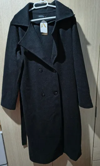 Abrigo largo gabardina negro