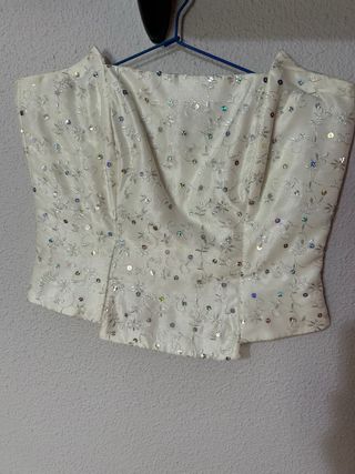 Conjunto fiesta top lentejuelas y falda talla XL