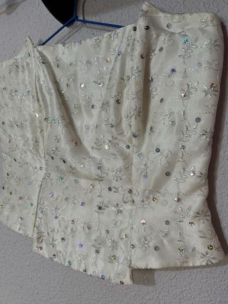 Conjunto fiesta top lentejuelas y falda talla XL