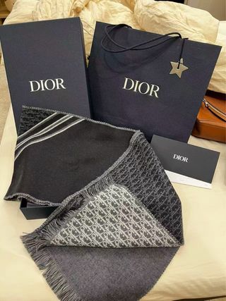 Bufanda Dior Lana Gris