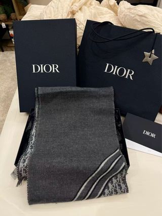 Bufanda Dior Lana Gris