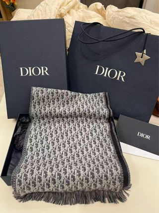 Bufanda Dior Lana Gris