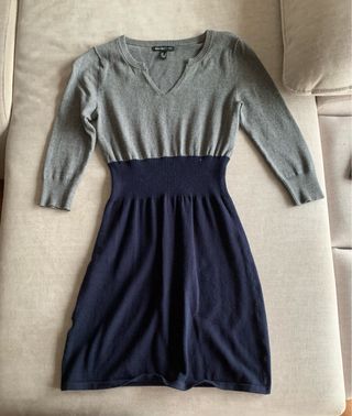 Vestido punto Mango azul y gris