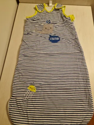 Saco dormir bebé rayas ballena y medusa