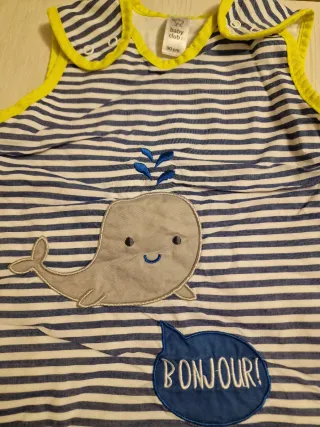 Saco dormir bebé rayas ballena y medusa