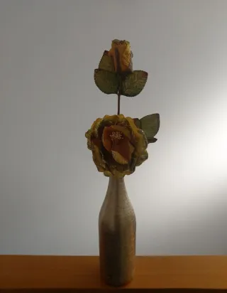 Bottiglia decorata oro natalizia