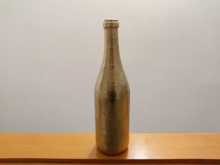 Bottiglia decorata oro natalizia