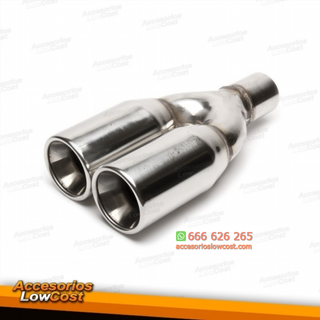 COLA ESCAPE DOBLE EN ACERO INOX CON SALIDAS 89,0M