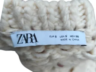 Suéter Zara Punto Grueso Crema