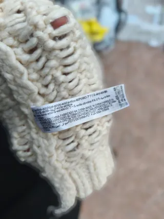 Suéter Zara Punto Grueso Crema