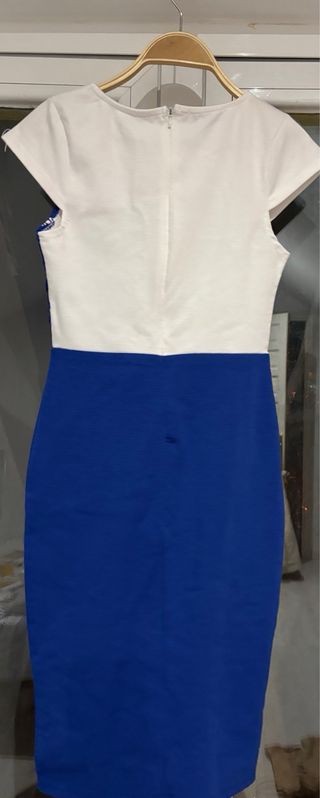 Vestido Milano encaje azul y blanco