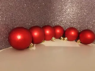 Set 6 sfere rosse satinate