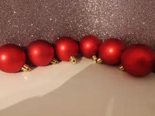 Set 6 sfere rosse satinate