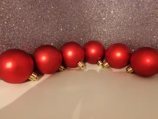 Set 6 sfere rosse satinate