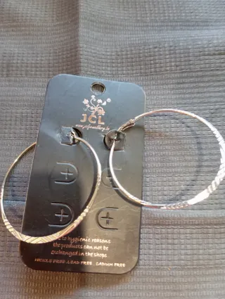 Pendientes de aro JCL plateados