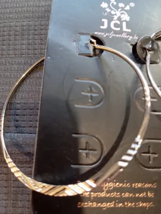 Pendientes de aro JCL plateados