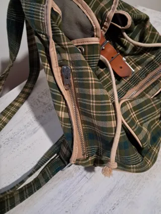 Bolso de tela a cuadros