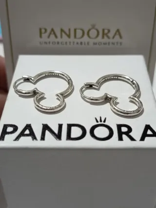 Pendientes de Aro Silueta de Mickey Mouse Disney