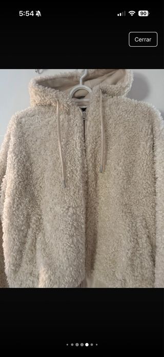 Abrigo peluche Zara beige