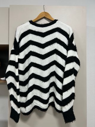 Jersey Laura Torelli Zigzag Negro Blanco Talla XL