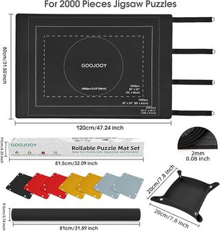 GOOJOOY Tapete Caucho Puzzle 2000 Piezas