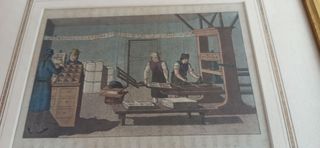 Quadro Arte della Stampa Miniatura Cornice dorata