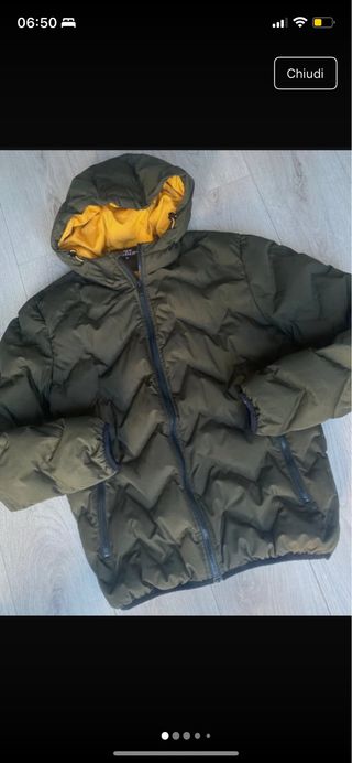 Piumino trapuntato New Mentaly verde/giallo