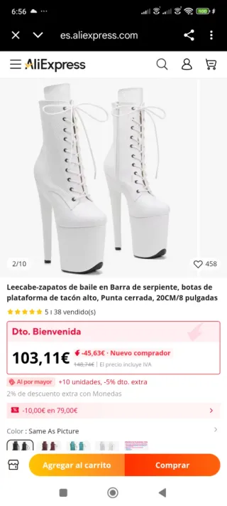 Botines altos blancos plataforma 9 cm