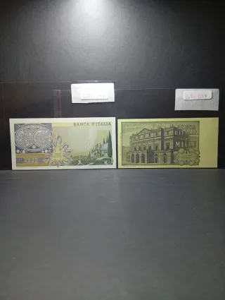 Lotto 2 Banconote FDS 1000 Lire e 2000 Lire
