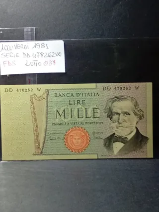 Lotto 2 Banconote FDS 1000 Lire e 2000 Lire