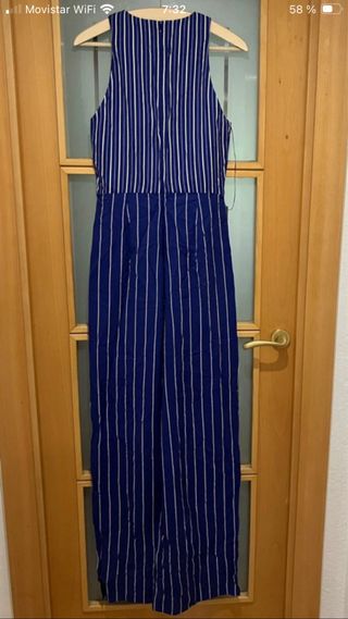 Mono azul de rayas Mango