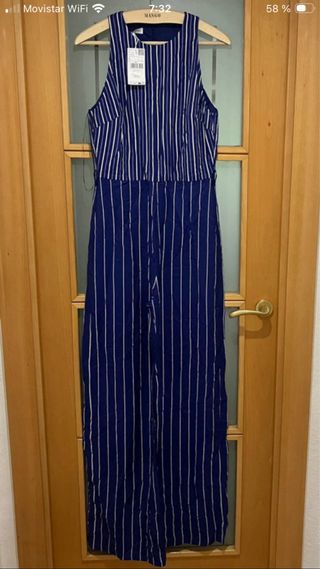 Mono azul de rayas Mango