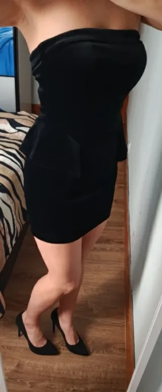 Vestido terciopelo negro palabra de honor