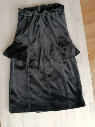 Vestido terciopelo negro palabra de honor