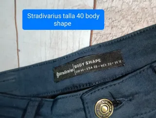 Pantalones Stradivarius Talla 40 Azul